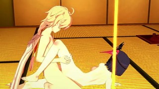 Genshin Impact Hentai - Sara blowbjob and is fucked by Aether cali carter anal - Japanese asian manga anime game porn