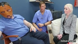 Slutty cutie was brought in some sexy video butthole loony bin for awkward therapy